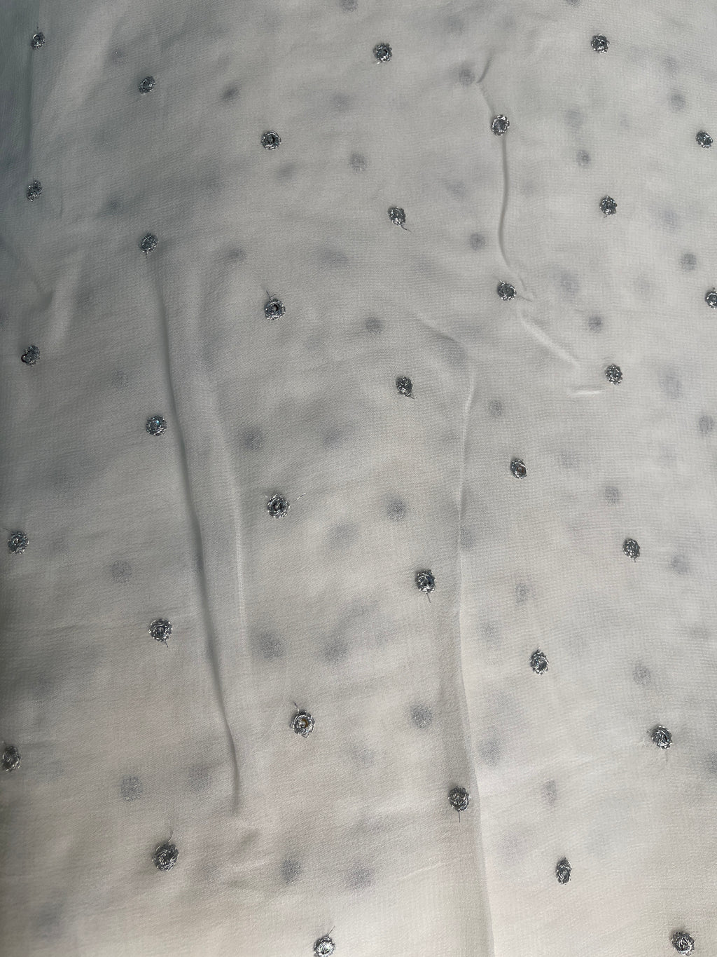 Georgette Silver Butti with sequins