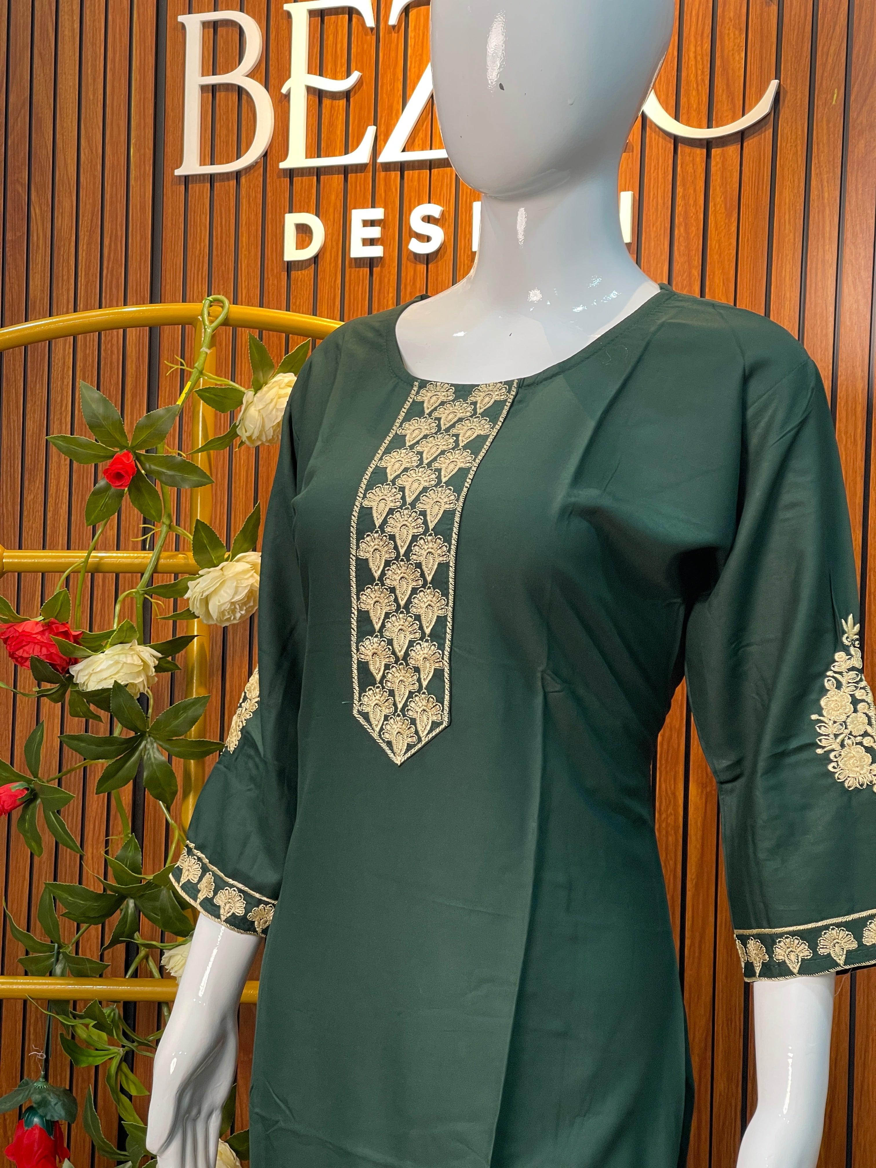 Plain Rayon Cotton Kurti