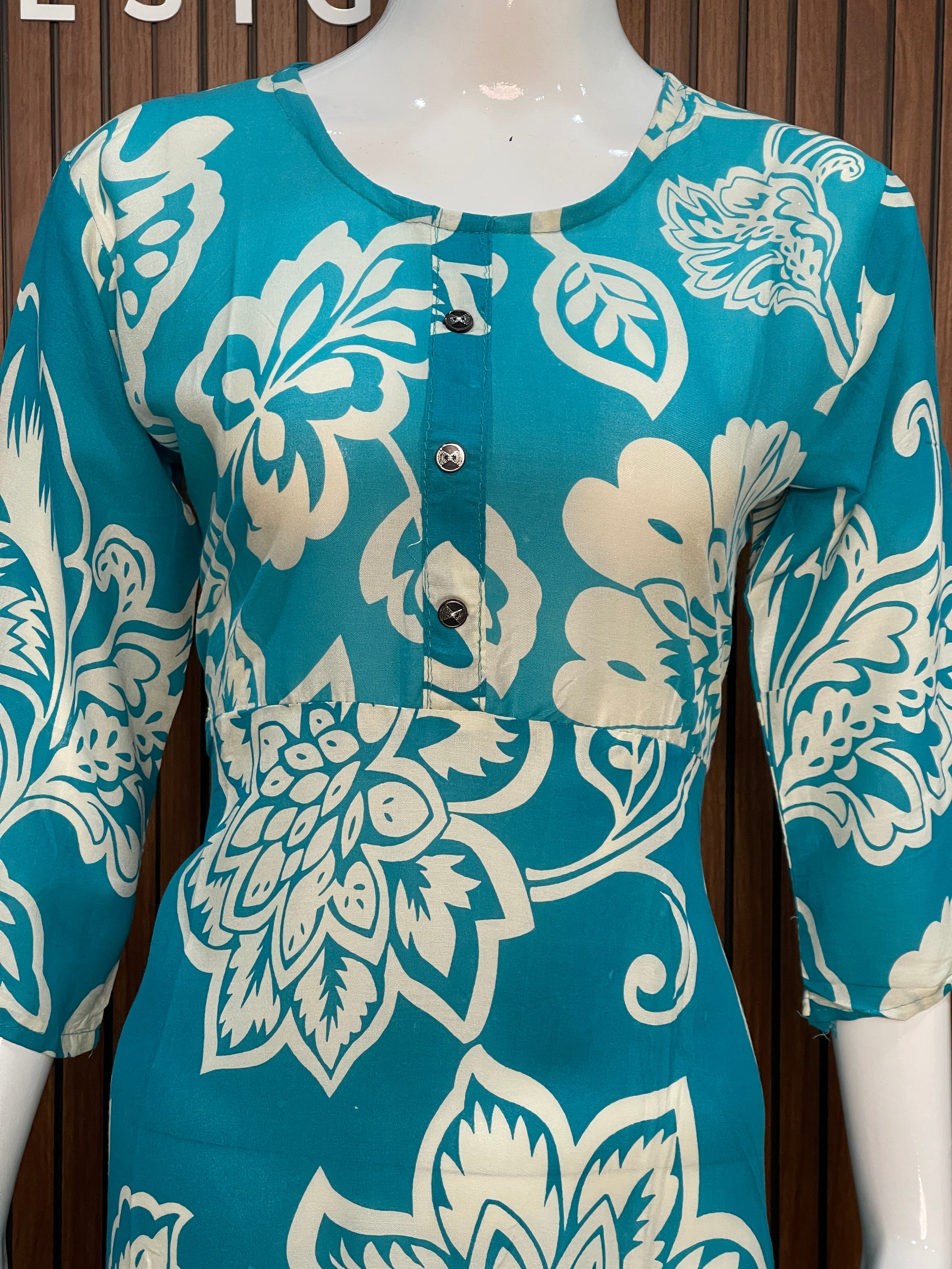 Cotton Rayon Printed Kurti