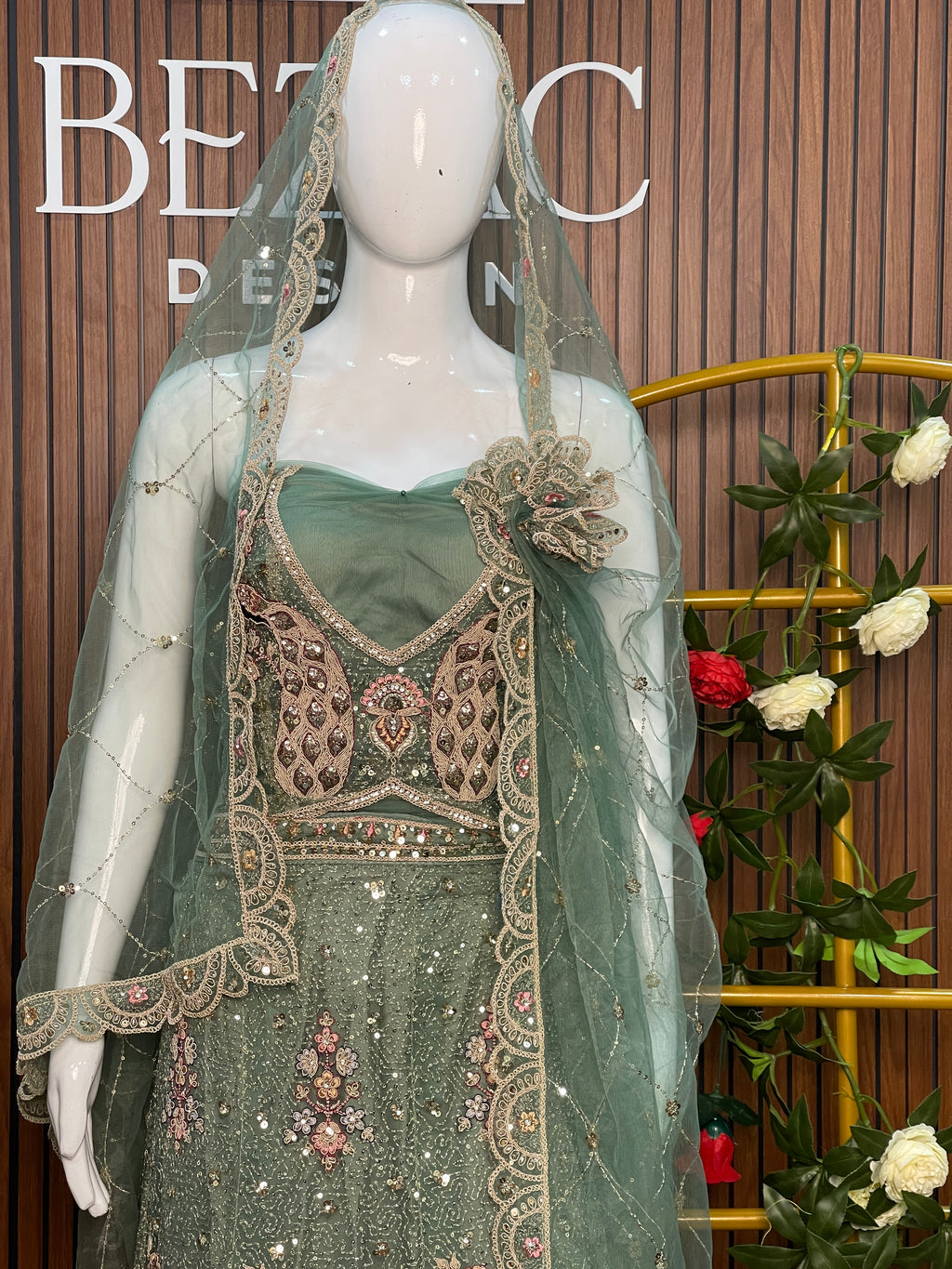 Semi stitched Lehenga in Net Fabric.