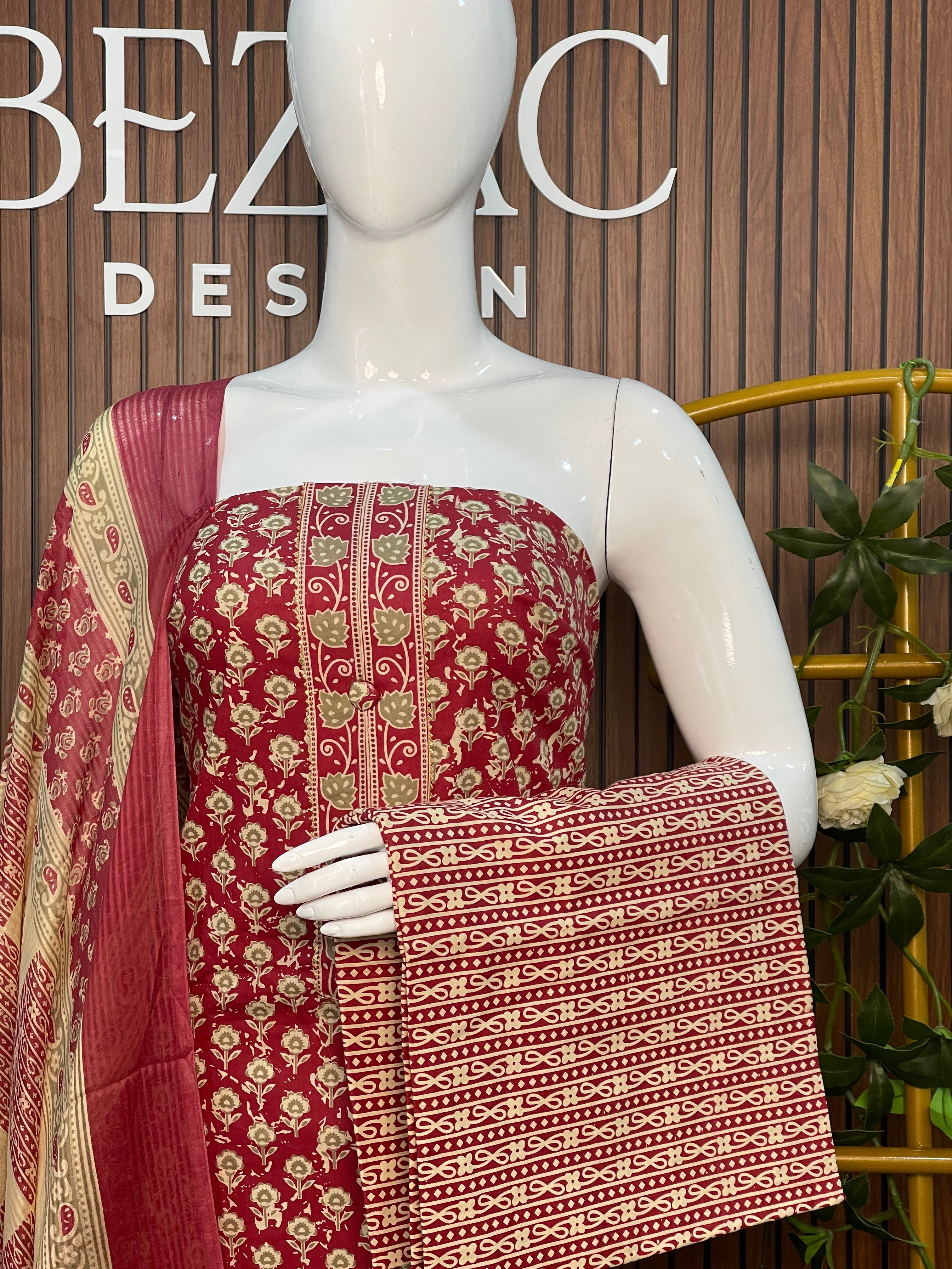 Cotton Unstitched Salwar Set