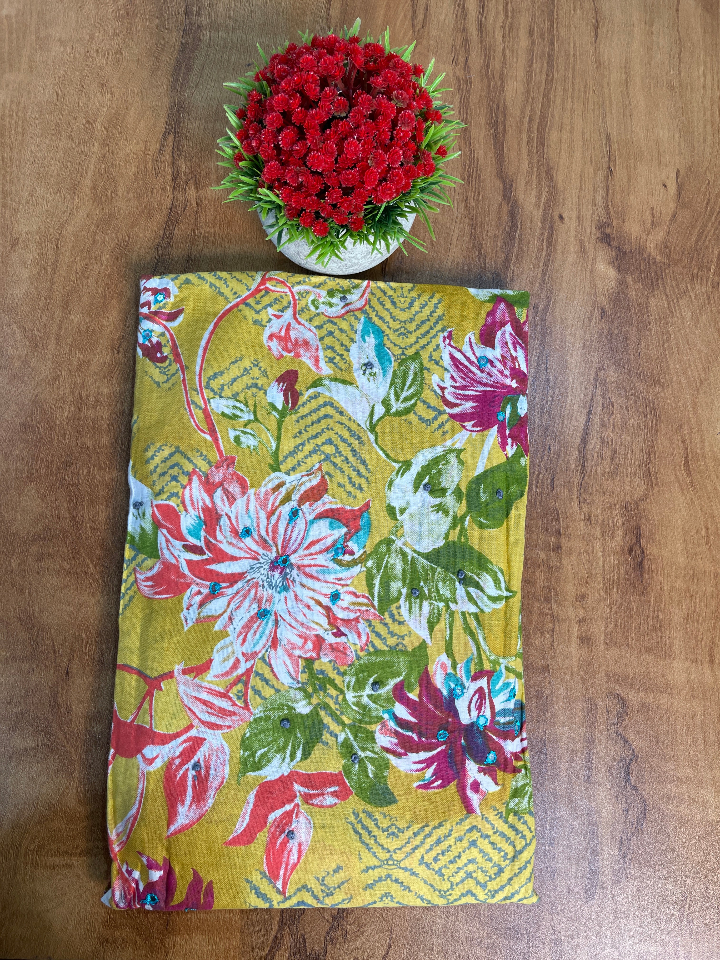 Cotton Unstitched Salwar Set