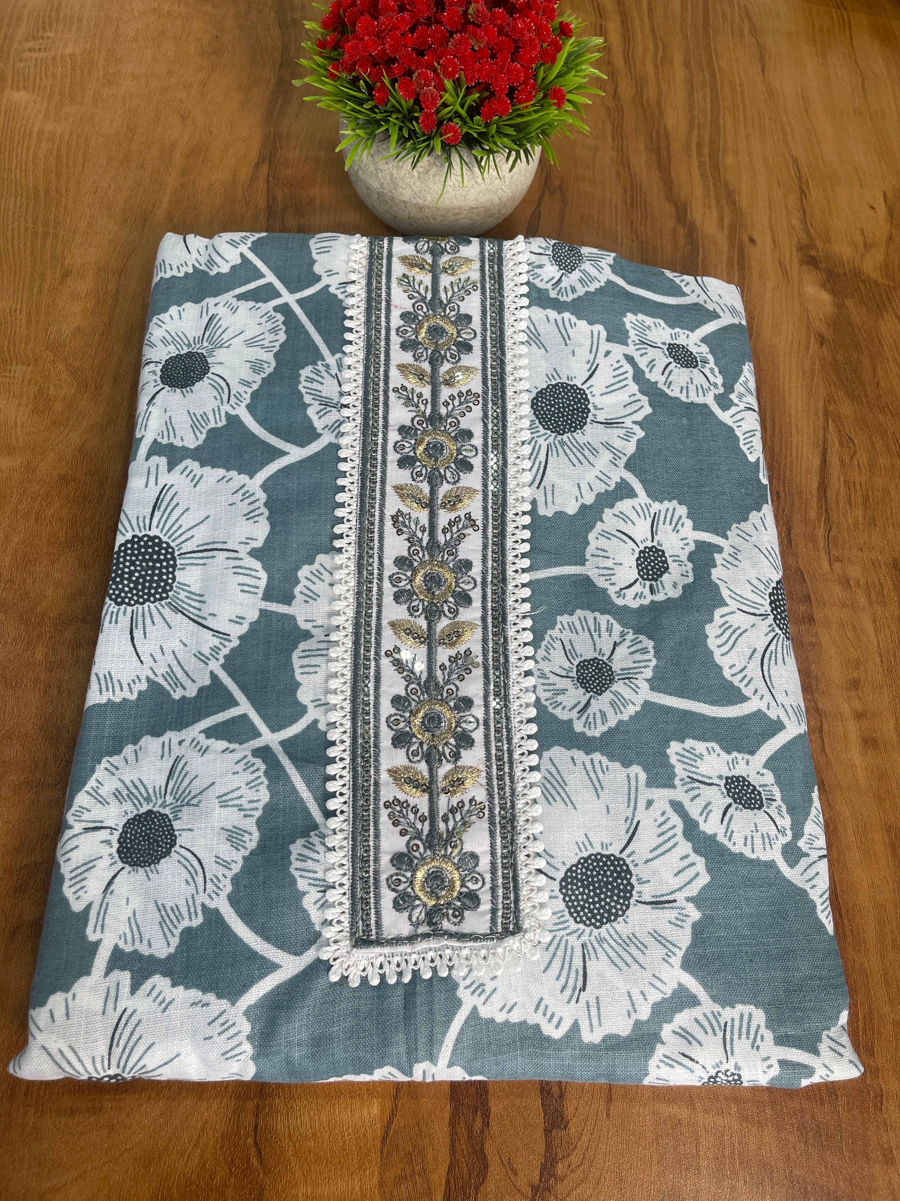 Cotton Printed Unstitched Salwar Set