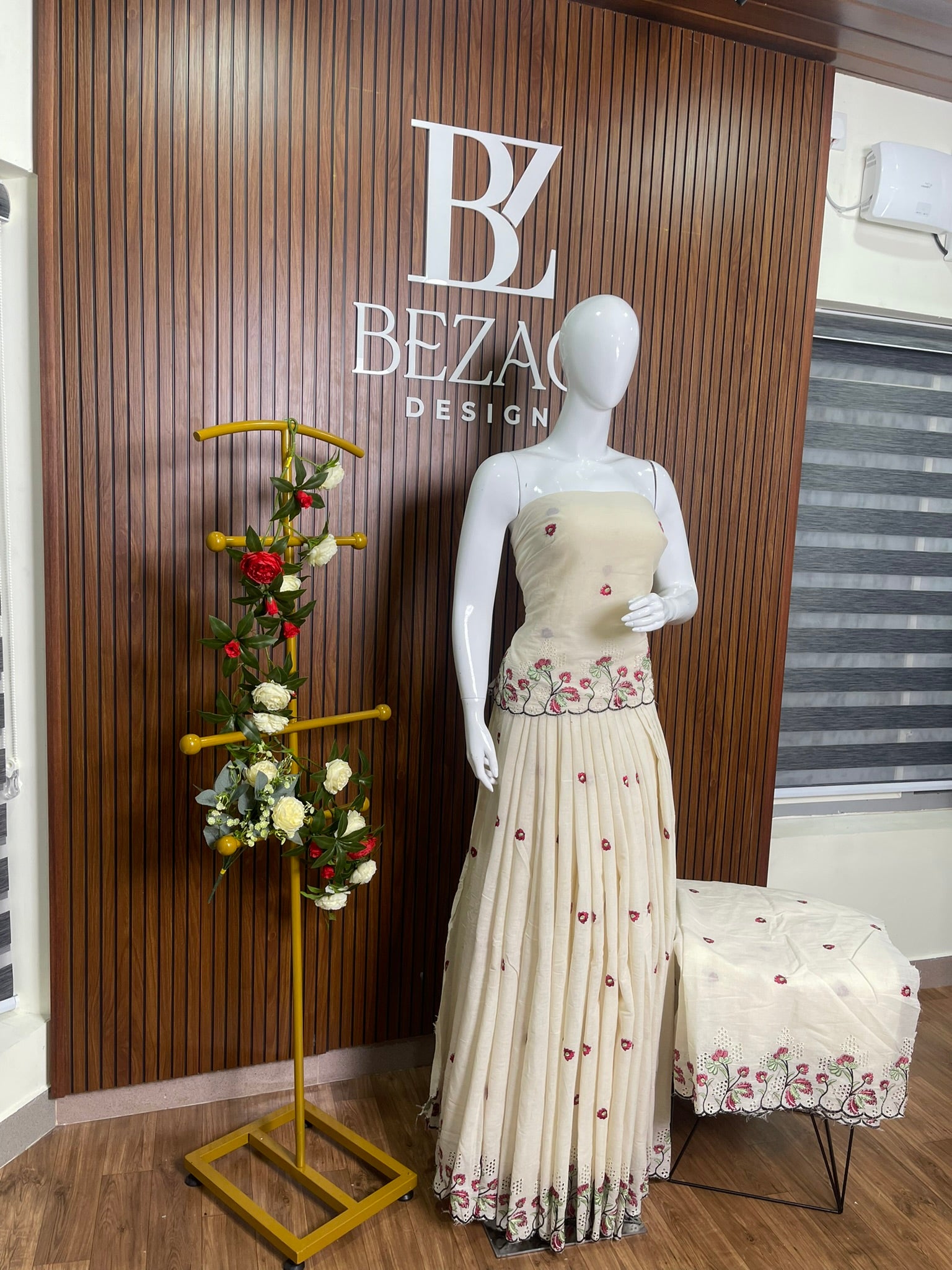 Cotton Fabric with Border embroidery