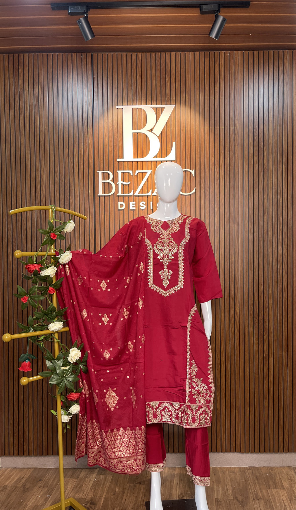 Red Chilli Satin Modal Salwar Set