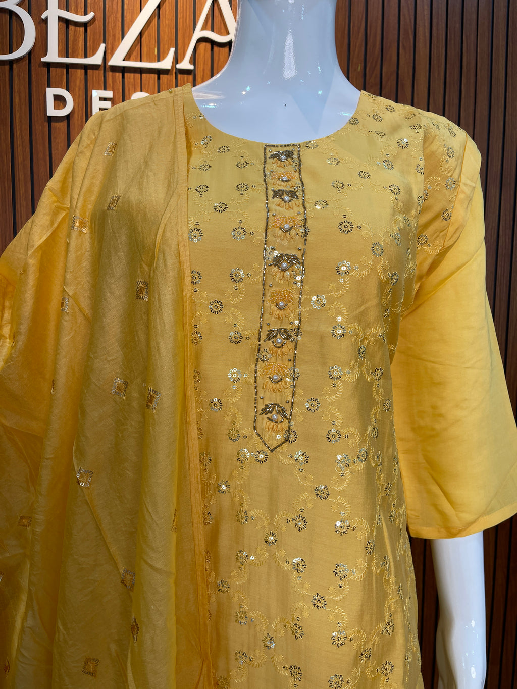 Yellow Cotton Modal Salwar set.