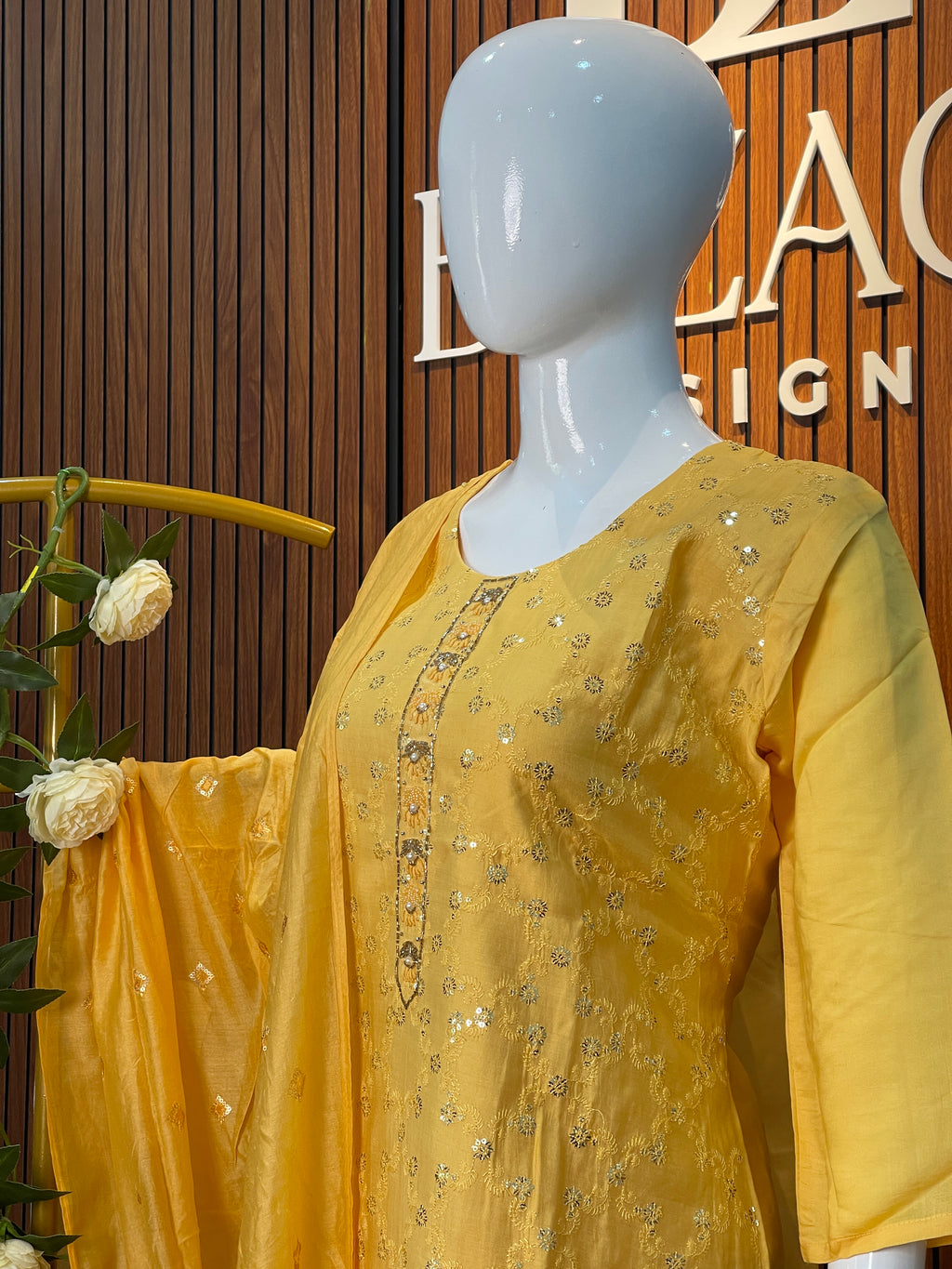 Yellow Cotton Modal Salwar set.