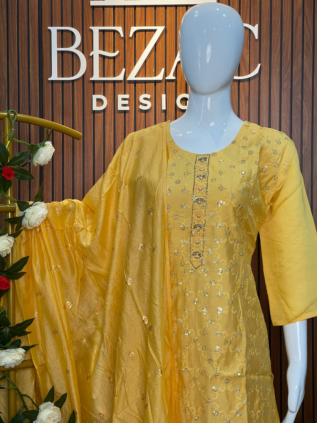 Yellow Cotton Modal Salwar set.